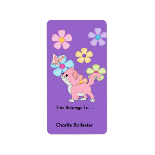 O Bookplate etiqueta miúdos gato do gatinho das