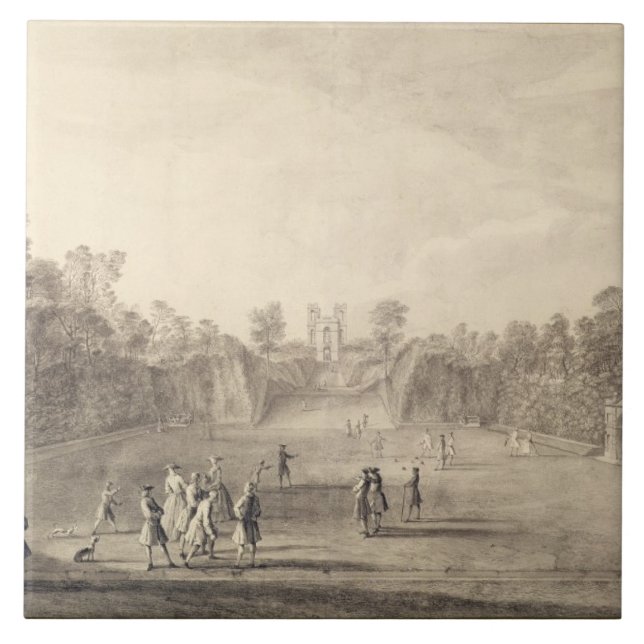 O Bowling Green em Claremont, 1738 (gravura) (Frente)