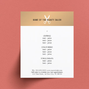 O branco Dourado do falso mínimo Scissor o menu d