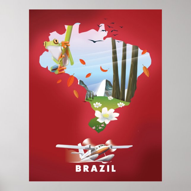 O Brasil Ilustrou poster de viagens. (Frente)