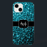O brilho azul-aqua brilha brilha como brilha monog<br><div class="desc">A brilha azul-aqua brilha brilha como brilho esmaga a capas de iphone monograma de casaco. Personalize com seu nome e nome inicial. Capa de telefone cintilante simples com brilhantes brilhantes brilhantes luminosos brilhantes de cintilação azul-clara linda e brilhante. Foto de cinza azul não brilha de verdade!</div>