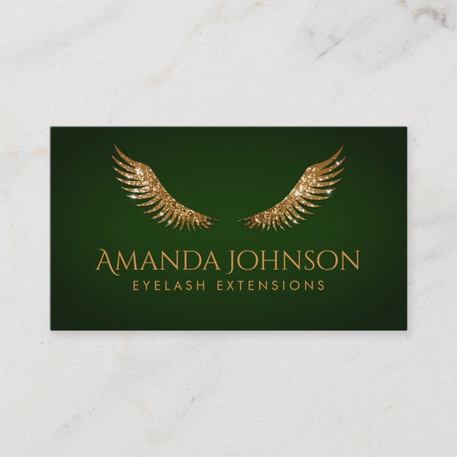 O brilho chicoteia o cartão verde esmeralda das (Frente)