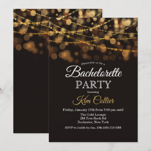O brilho da festa de solteira ilumina o convite