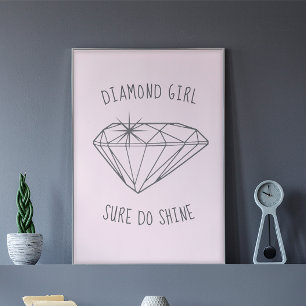 O brilho da menina do diamante cora poster