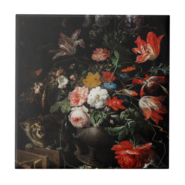 O Buquê derrubado por Abraham Mignon  (Frente)