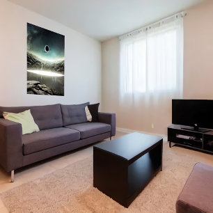 O buraco negro no céu   AI Art Poster