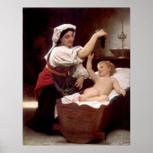 O Cacho de Uvas 1868, Bouguereau Poster
