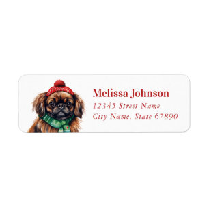 O Cachorro Pekingês de Natal devolve etiquetas de