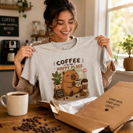 O Café É Meu Lugar Feliz Capivara Fofo Amor Por Ca