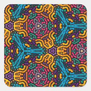 O caleidoscópio floresce etiquetas