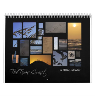 O calendário da praia da costa de Texas, um