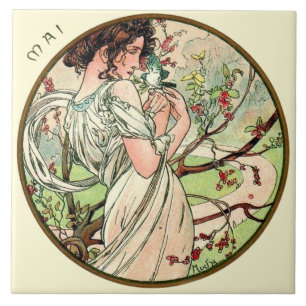 O calendário de Nouveau Mucha da arte pode