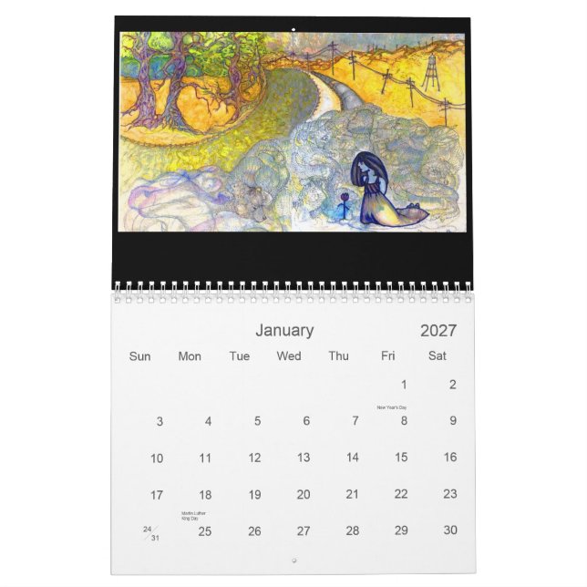 O calendário do Gen 2010 (Jan 2027)