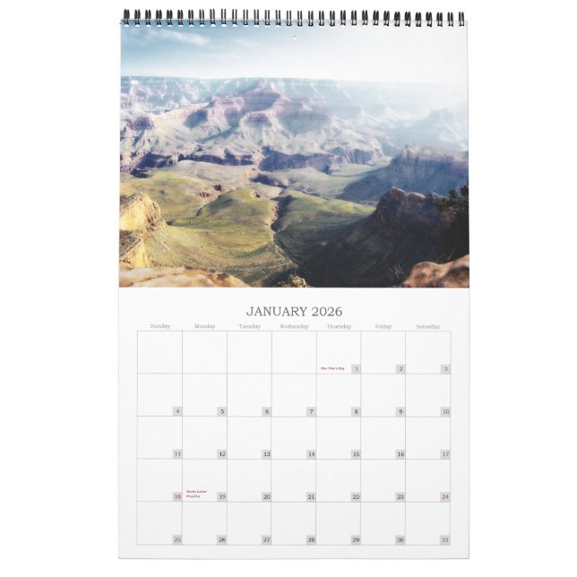 O calendário do Grand Canyon (Jan 2026)