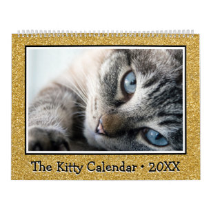 O Calendário Kitty Dourado Brilhante