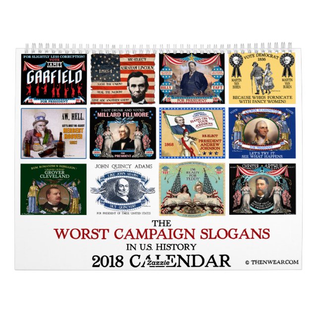 O calendário o mais mau dos slogan 2018 da (Verso)