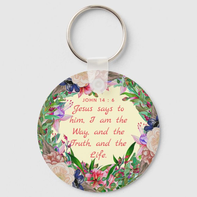 O Caminho, a Verdade e a Vida - Chaveiro de Botões (Frente)