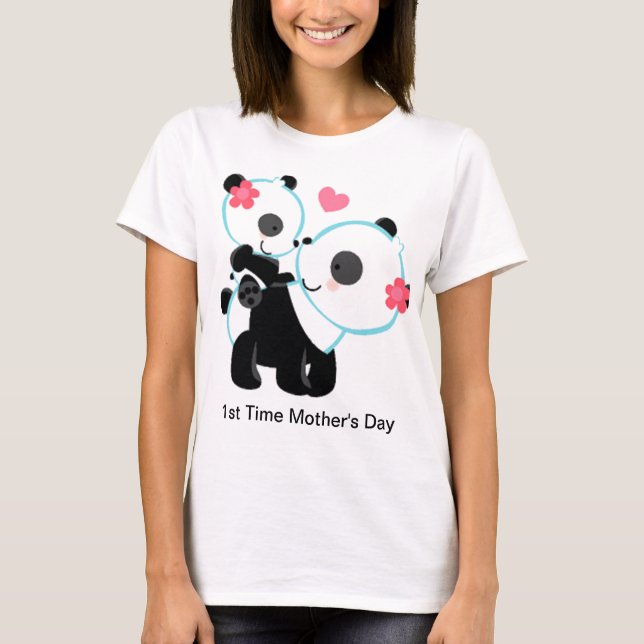 ø Camiseta da panda do dia das mães do tempo (Frente)