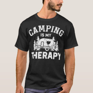 O Camping É Minha Terapia Camiseta Divertida Para