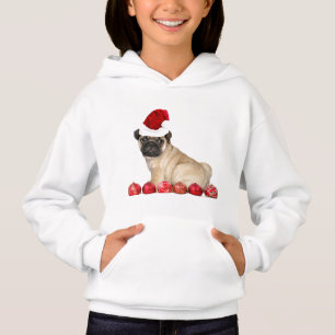 O cão do pug do Natal caçoa o hoodie