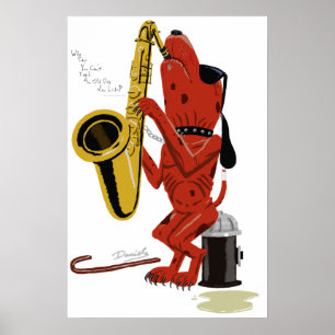 O cão velho, novo lambe o poster