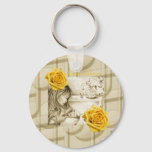 O carrossel sonha o chaveiro do rosa amarelo do