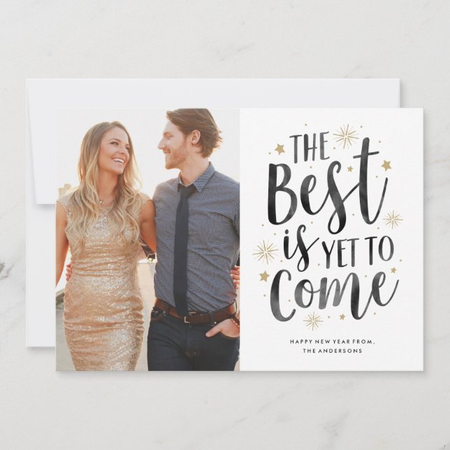 O Cartão com fotos de Férias do Ano Novo (Frente)