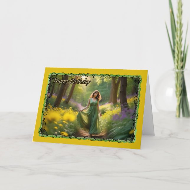 O Cartão de Aniversário da Mulher do Caminho (Frente)