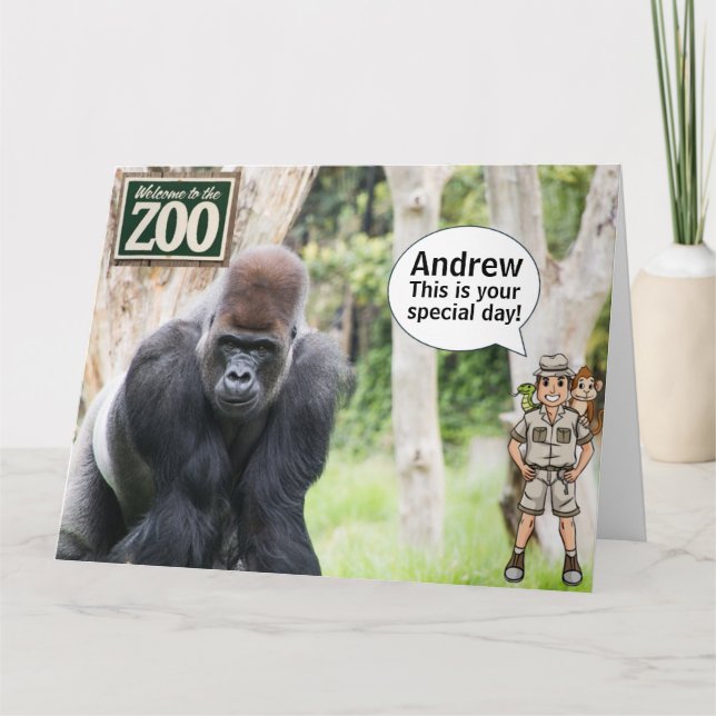 O Cartão de Aniversário do Zoo (Frente)