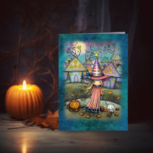 O Cartão de Arte de Halloween do Bairro Pastel