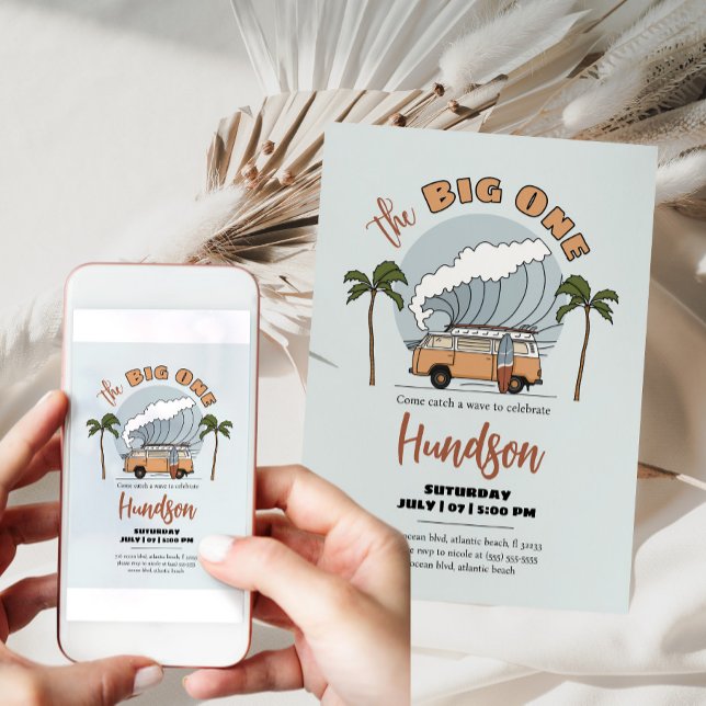 O Cartão de Convite de Aniversário do Grande Surf (Criador carregado)