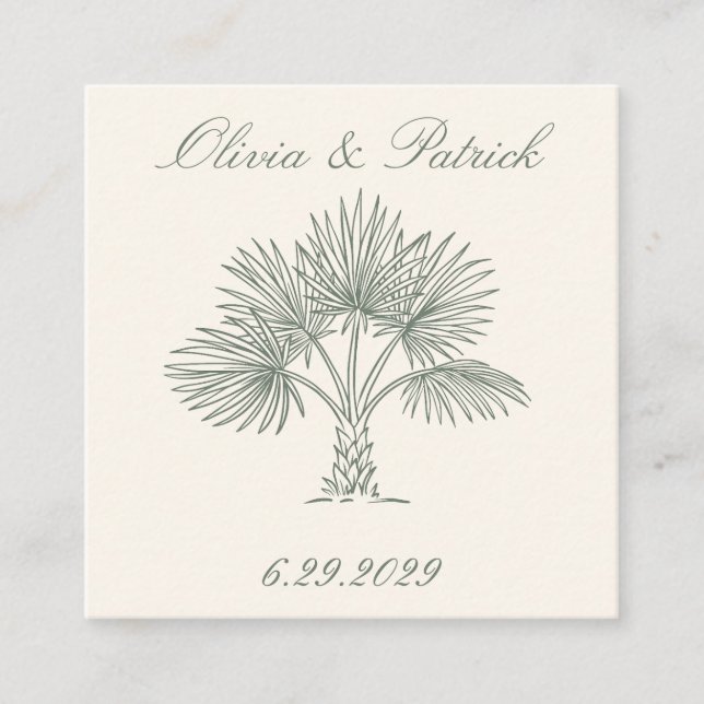 O cartão de convite Palm Invitation Cream (Frente)