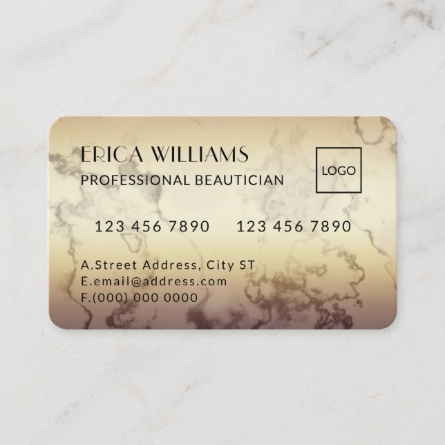 O cartão de crédito parece um mármore do ouro (Frente)