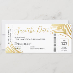 O Cartão de Embarque de Palma Dourado Moderno Sal