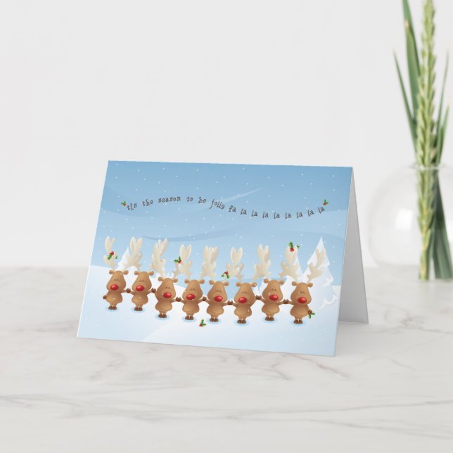 O Cartão de Feriado de Natal para Reindeer (Frente)