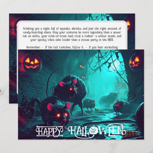 O Cartão de Halloween da Pumpkin Plague (Frente/Verso)