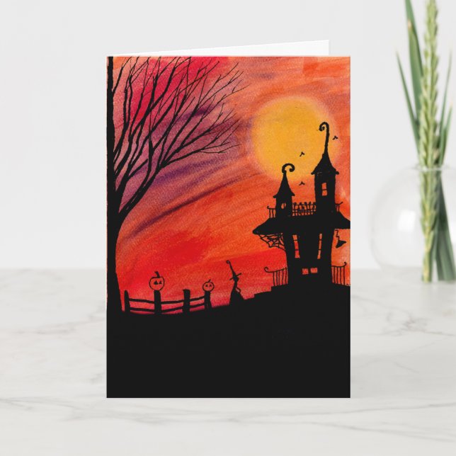 O Cartão de Halloween das Bruxas (Frente)