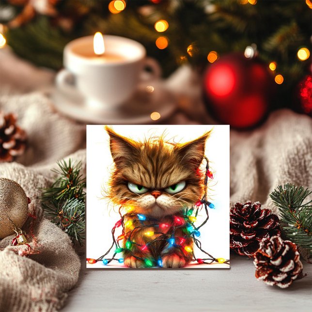 O cartão de Natal do gato frustrado das férias (Criador carregado)