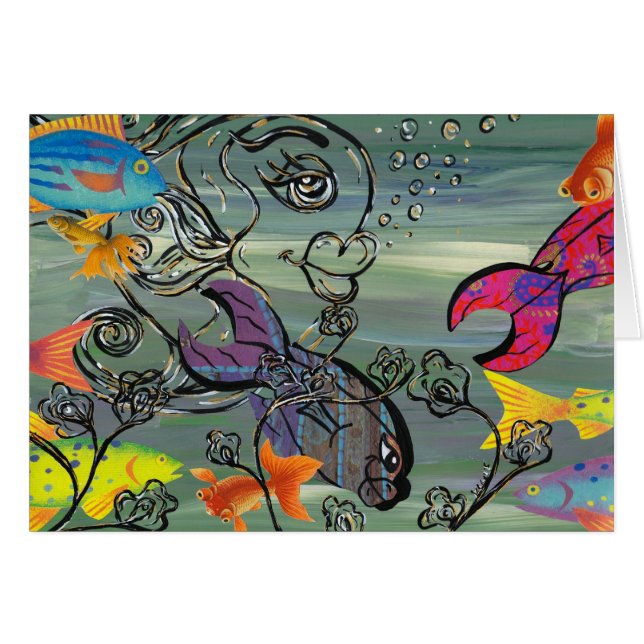 O cartão de presente Groovy do aquário (Frente Horizontal)