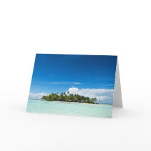 O cartão de saudação da ilha na horizontal