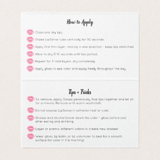 O cartão de visita de Lippies da aguarela - pontas