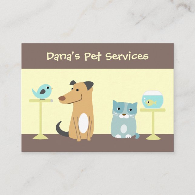 O cartão de visita do baby-sitter do animal de (Frente)