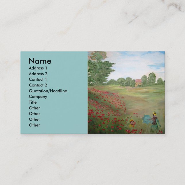 O cartão de visita do comerciante de arte (Frente)
