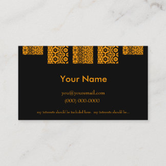 O cartão de visita do homem