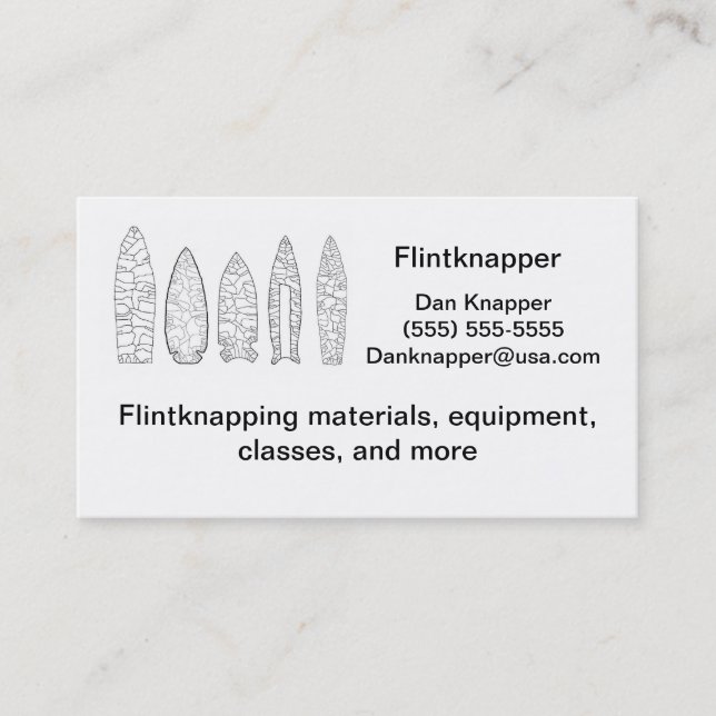 o cartão de visita dos flintknapper (Frente)