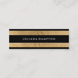 O cartão de visita Luxe Dourado preto moderno,