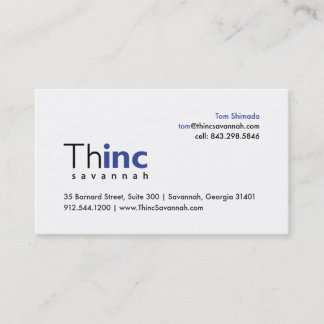 O cartão de visita ThincSavannah de Tom
