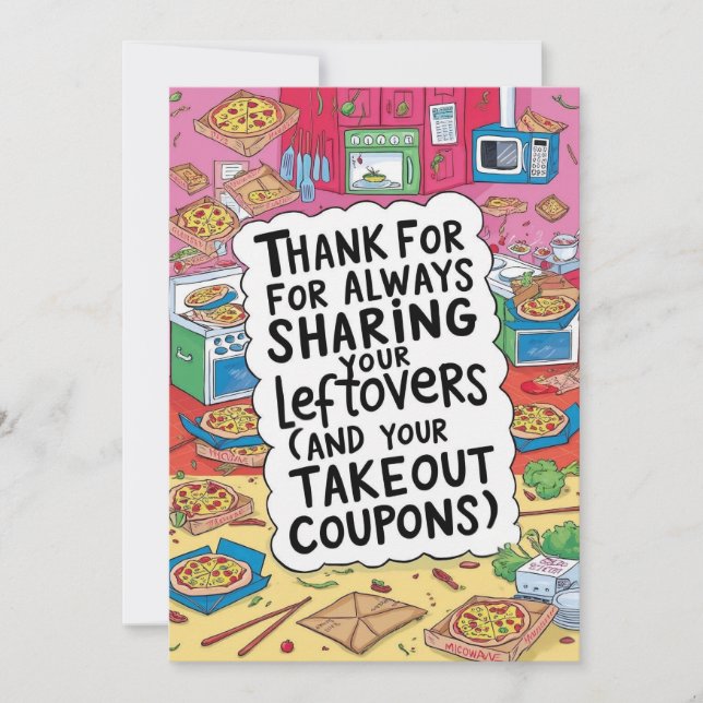 O Cartão do Colega de Quarto Foodie (Frente)