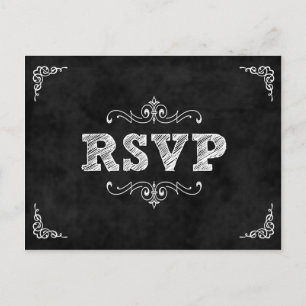 O cartão do rsvp do casamento do quadro/come a