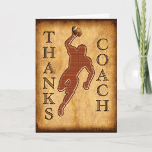 O cartão do treinador de futebol dos obrigados